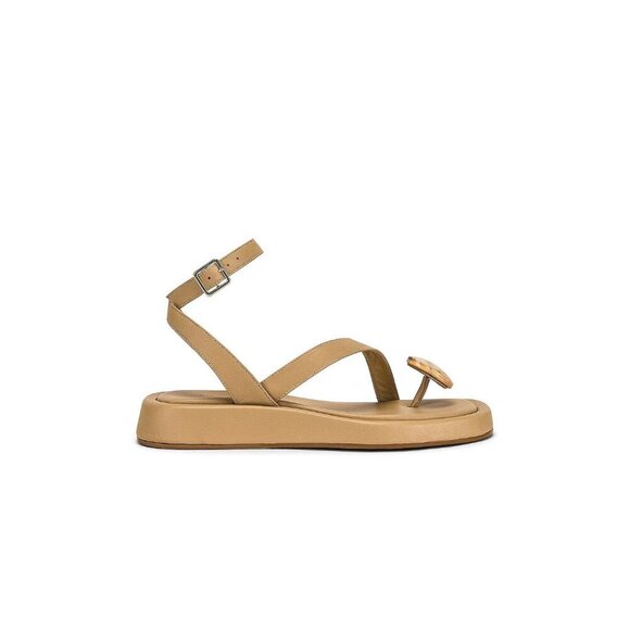 GIA BORGHINI x RHW Plexi Gem Stone Toe Sandals in Taupe 40.5 Womens Wrap Leather - Picture 14 of 15